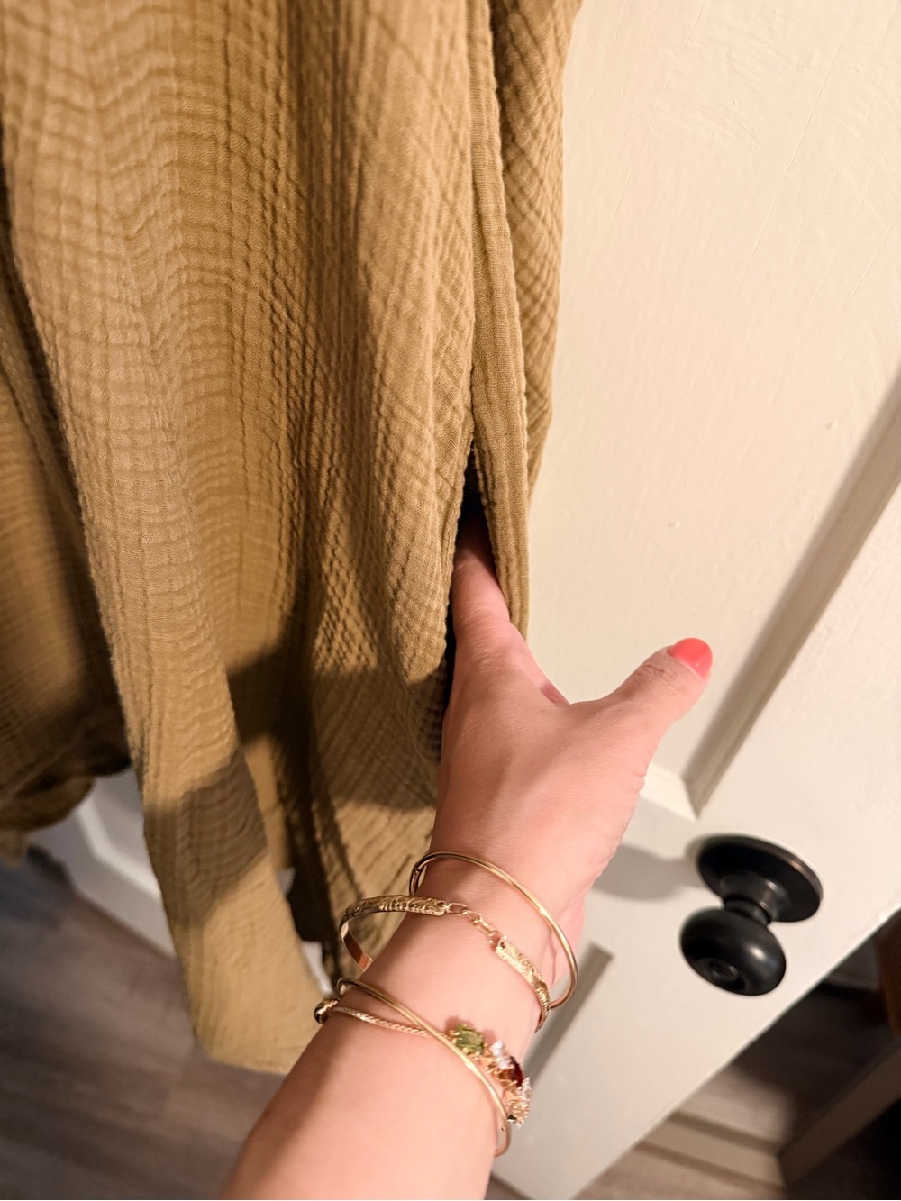 Daily practice Olive Green Asymmetrical Handkerchief Hem Sundress - Picture 5 of 10